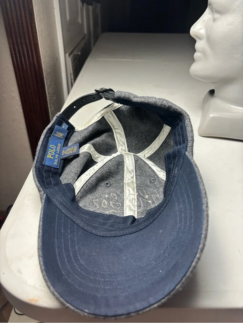 Polo Ralph Lauren Polo Football Hat Script Cap Wool Blend Baseball Strapback